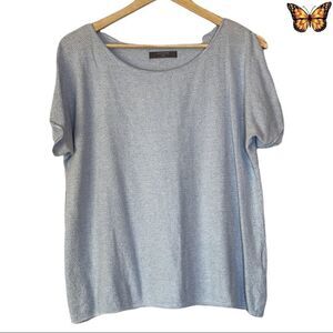 DENVER Hayes Blue Cold Shoulder Top Size Large